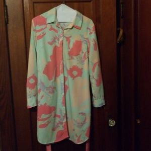 Multi print shirt dress